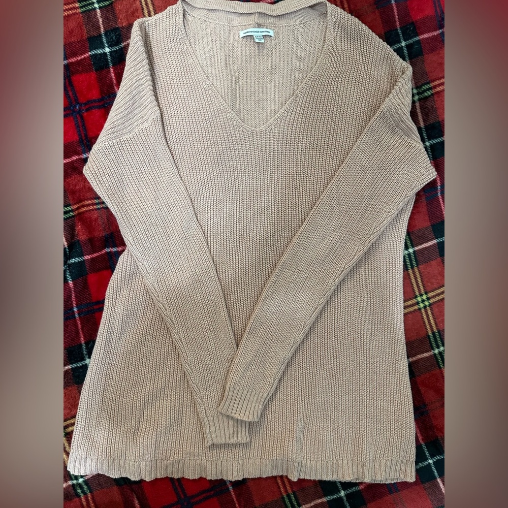 choker rose pink american eagle knit sweater